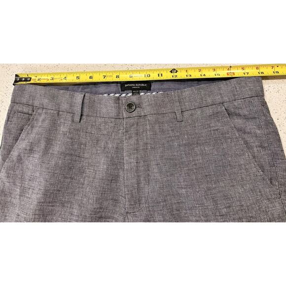 Banana Republic Pants Mens 35x32 Aiden Fit Linen Blend Straight Leg Gray - Picture 3 of 8